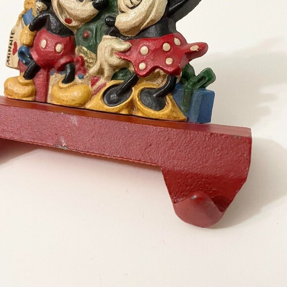 Vtg MCF Mickey Minnie Mouse Cast Iron Double Stocking Holder Flaws - Picture 4 of 16